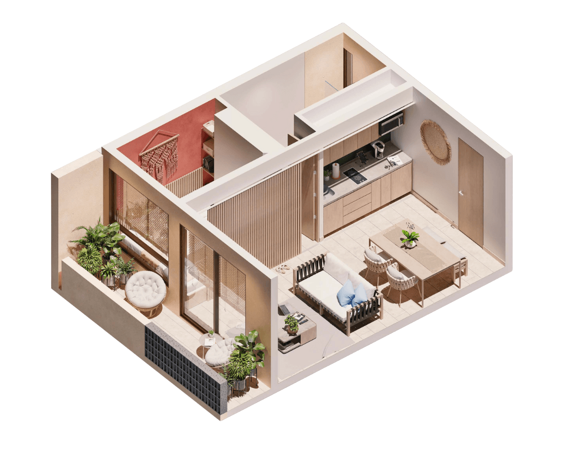 Plano arquitectónico Tipo A — K'U Sisal